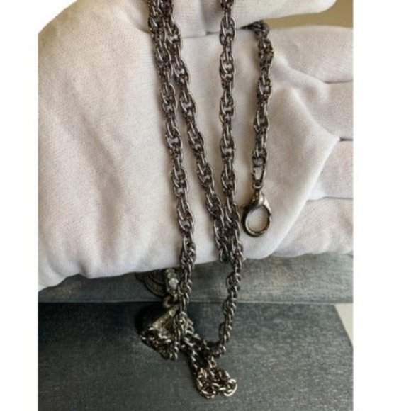 Another Y&S Clutch Bag Silver Envelope with Rope and Chain Strap - Picture 5 of 10